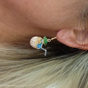 🔥LAST PAIR🔥 KEY WEST COCONUT COCKTAIL EARRINGS